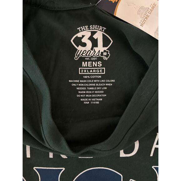Notre Dame Fighting Irish Green Short Sleeve Men's 2XL T-Shirt Football- NWT - Picture 6 of 8